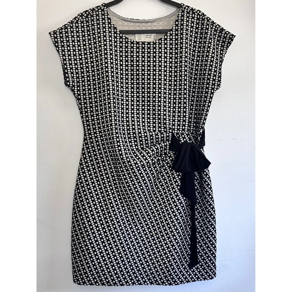 Anthropologie Sat/ Sun Geometric Bow Shift Dress MP Coastal Casual Modern Chic